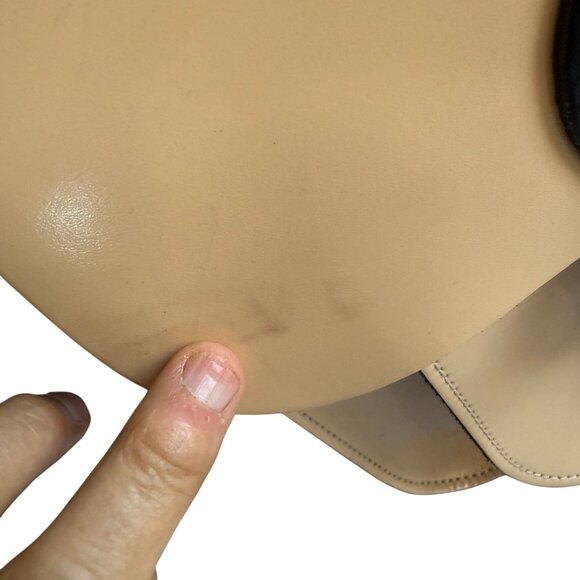 The Leather Satchel Co. Leather Laptop Messenger Shoulder Bag Womens Tan Black - Picture 4 of 10